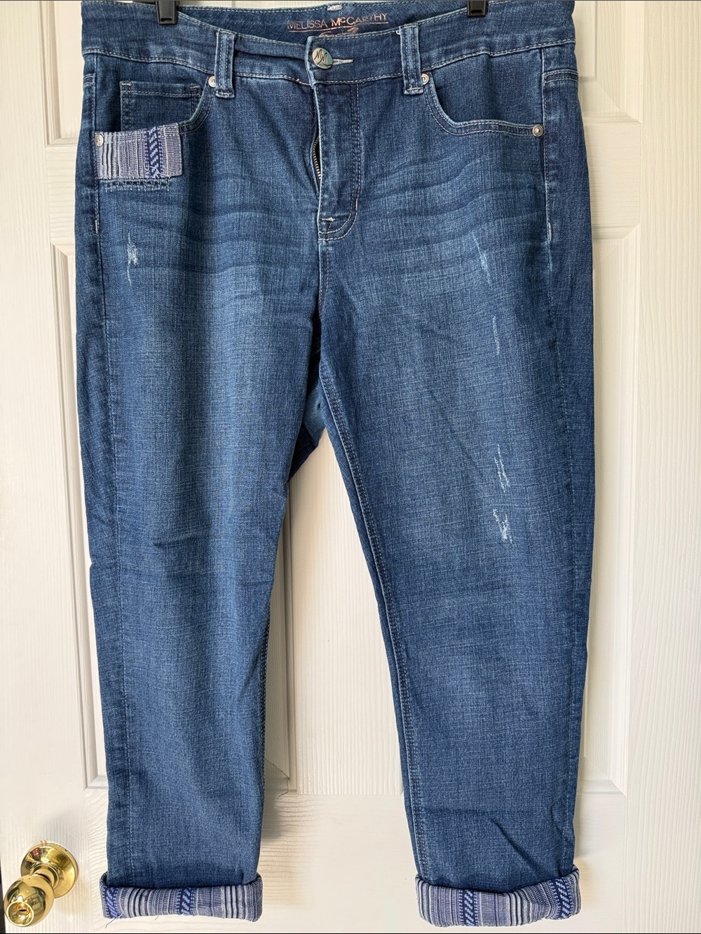 Melissa McCarthy Seven7 Women’s Slimming Silhouette Jeans in Medium Blue Wash